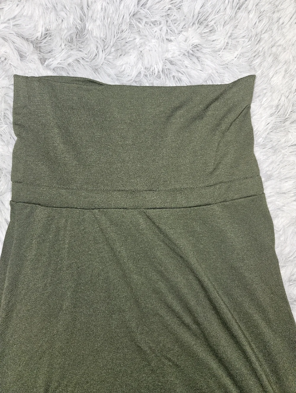 Mossimo Olive Green High-Low Maxi Skirt | Flowy Stretch Waist | Size Small